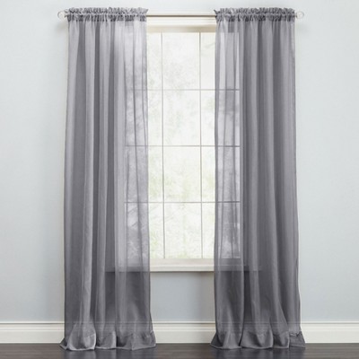 BrylaneHome BH Studio Sheer Voile Rod-Pocket Panel Pair