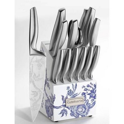 Cuisinart Caskata 15pc German Stainless Steel Cutlery Block Set - Floral Landscape: High Carbon Blades, Forged Construction