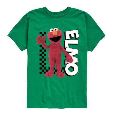Boys' - Sesame Street - Elmo With Checkered Pattern Short Sleeve Graphic T-Shirt