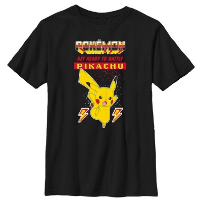 Boy's Pokemon Get Ready to Battle Pikachu Retro T-Shirt