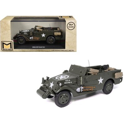 White M3 Scout Car Olive Drab "United States Army" 1/43 Diecast Model by Militaria Die Cast