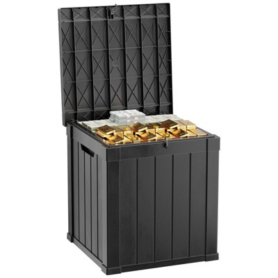 Kumasinova 50 Gal Deck Box with Ample Storage,All-Weather PP Resin Outdoor Storage Box,UV Protected & Waterproof,KD Design