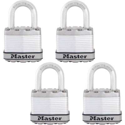 Master Lock - Ball Bearing Locking Padlock Keyed Alike - Stainless Steel - 1-3/4 in. (4 Pack)