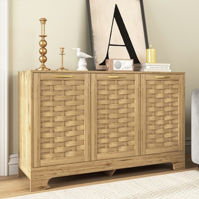 NicBex Modern Farmhouse Dresser,Wooden Dressers with Large Drawers,Storage Cabinet for,Bedroom,Kitchen,Dining Room,Office, Entryway