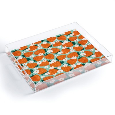 Avenie Strawberry Summer Acrylic Tray -Deny Designs