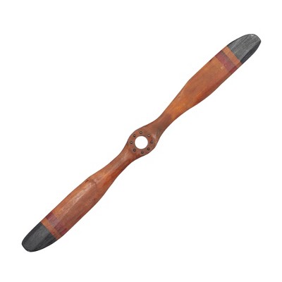 Olivia & May Vintage Reflections Cherry Wood Finish Antique-Style Airplane Propeller (48"): Hardwood Wall Sculpture, Industrial Decor