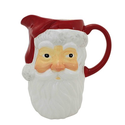 Tag 9.0 Inch Vintage Santa Pitcher , Festive Christmas Serve Ware (1PC)