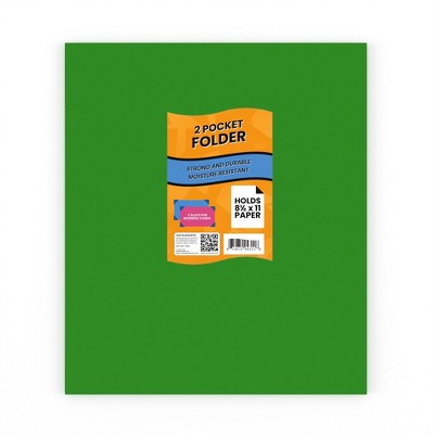 Green Paper Folders, No Holes (100 Packs)
