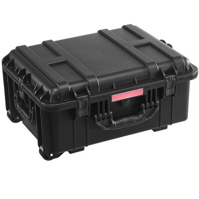 VEVOR Weatherproof Hard Case, Heavy Duty Protective Dry Box Case with Pre-Cut Foam, Wheels & Retractable Pull Handles for Travel, Hunt, Black