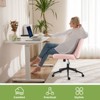 JIONJOY Boucle Upholstered Ergonomic Task Chair with Criss Cross Chair Legged | Pink - 3 of 4