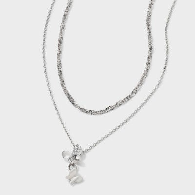 Butterfly Pendant Necklace - Wild Fable™ Silver