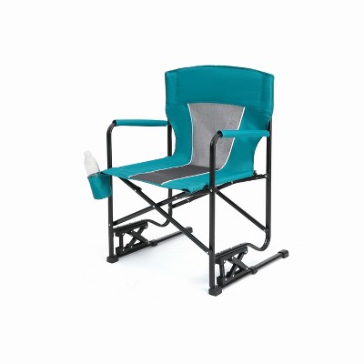 Gulches Outdoor Portable Chairs - Freestyle Rocker Folding Chair with Comfortable Backrest, Blue