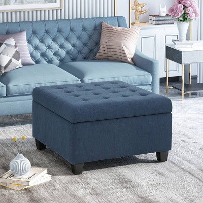 Isabella Contemporary Tufted Fabric Storage Ottoman - Christopher Knight Home