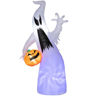 SEVOBAL Inflatable Holiday Decorations Halloween Ghost with Pumpkin Outdoor Yard Decoration for Garden, Lawn, Halloween Party, Purple, 8.7"*8.7"*6.3"