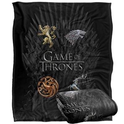 Game of Thrones Blanket  50" x 60"  Chrome House Sigils  Silky Touch Super Soft Throw Blanket