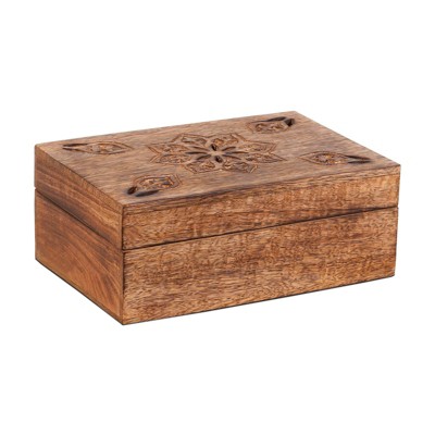 Mela Artisans Serena Handcrafted Box in Medium Burnt Finish - Large