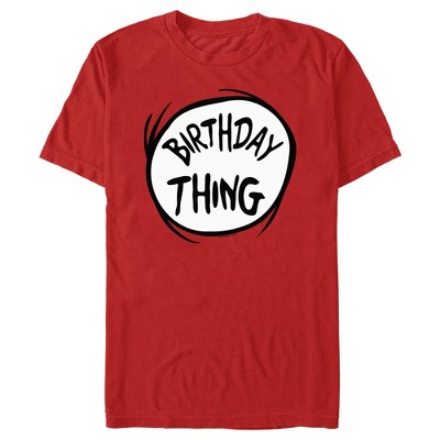 Men's Dr. Seuss Birthday Thing  T-Shirt - Red - 3X Large
