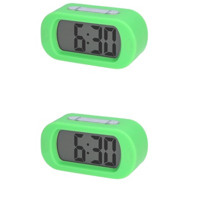 REGALWOVEN 2 Pcs Digital Battery Powered Big Numbers Display Oval Alarm Clock 5.4 x 2.6 x 2 Inches