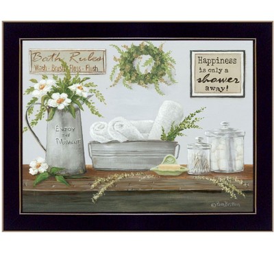 HomeRoots Fresh Towels Black Framed Print Wall Art