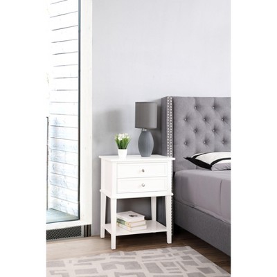 NicBex Nightstand with 2 Drawers and Bottom Shelf Modern Bedside Table Bedroom Furniture for Bedroom, Living Room