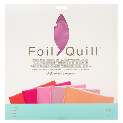 We R Foil Quill 12"X12" Foil Sheets 15/Pkg-Flamingo-3 Each Of 5 Colors