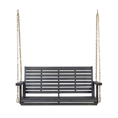 Tasmania Acacia Wood Patio Porch Swing Gray - Christopher Knight Home: Weather-Resistant, 2-Seater with Hanging Hardware