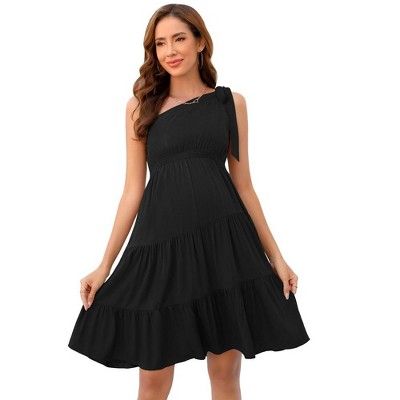 LXT- Maternity  Summer Tie One Shoulder A Line Flowy Mini Dresses