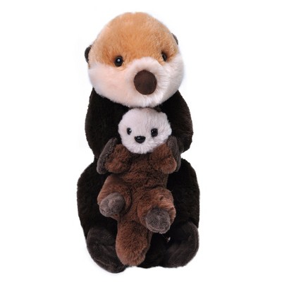 Wild Republic Mom & Baby Sea Otter Stuffed Animal, 12 Inches