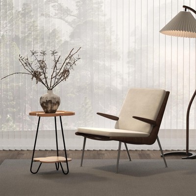 KWPZQEB 2-Tier End Table with Metal Legs, Petal-Shaped Side Table for Living Room, Bedroom - Natural