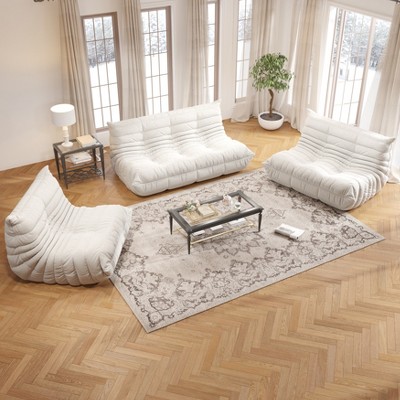 SYFERLORY Soft Beanbag Chair Set of 3£¬Fireside Bean Bag Lounger Memory Foam Chair For Home, Apartment Or Gaming Venue