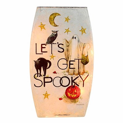 Stony Creek 8.0 Inch Trick Or Treat Pre-Lit Med Vase Halloween Lighted Glass Accent , Halloween Decor Halloween Pre-Lit Vase (1PC)