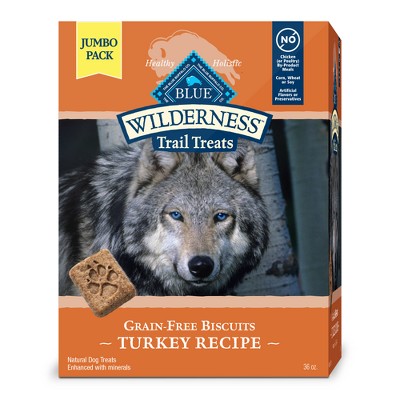Blue Buffalo Wilderness 100% Grain-Free Biscuits Turkey Recipe Crunchy Dog Treats