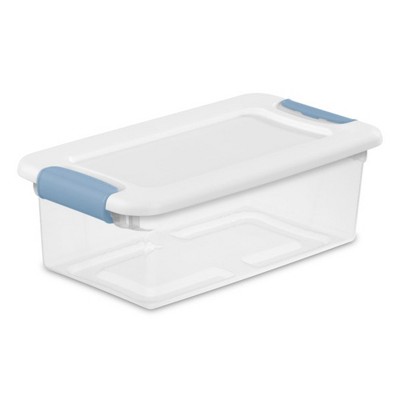 Sterilite Clear Plastic Stackable Storage Container Bin Box Tote with White Latching Lid Organizing Solution for Home & Classroom