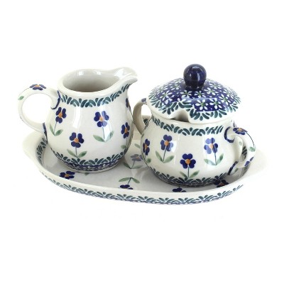 Blue Rose Polish Pottery K091 Manufaktura Cream & Sugar Set