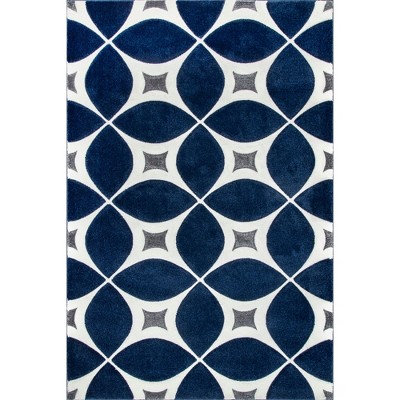 Nuloom Gabriela Trellis 4x6 Area Rug for Living Room Bedroom Dining Room Kitchen, Navy/White