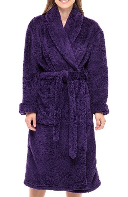 ADR Women's Fuzzy Plush Fleece Robe, Warm Soft Bathrobe for Her
