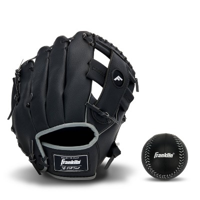 Franklin Sports 10" T-Web Glove with Ball: Youth PVC Mitt, Right-Handed, All-Purpose