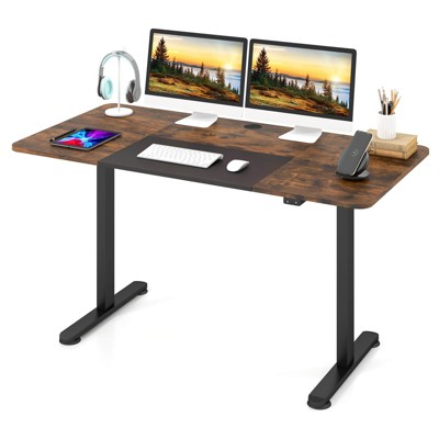 Costway Electric Height Adjustable Standing Desk, Sit to Stand Computer Workstation Home Office Desk