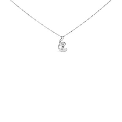 Haus of Brilliance 10K White Gold 1/10 Cttw Diamond Solitaire Spiral Pendant Necklace