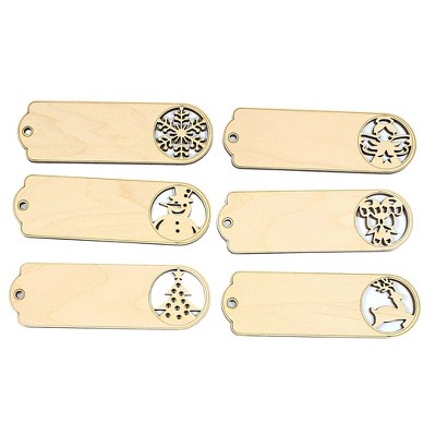 Christmas 4.0 Inch Gift Tags Oval Tree Ornament , Ornament Laser Cut (6PC)