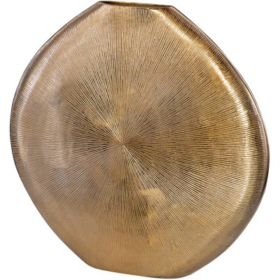 Uttermost Gretchen 23" High Ribbed Gold Modern Vase