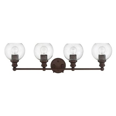 Sunset Lighting Oriana 4-Light Vanity With Clear Seeded Glass