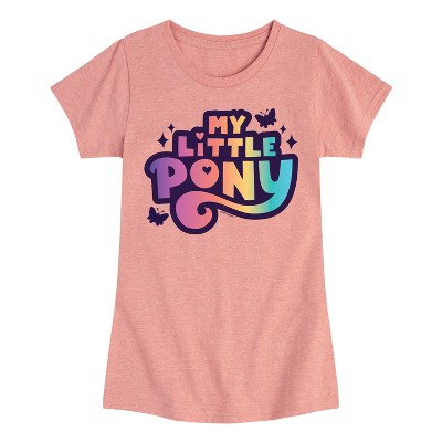 Girls' - My Little Pony - Rainbow Gradient Logo Fitted Short Sleeve Graphic T-Shirt
