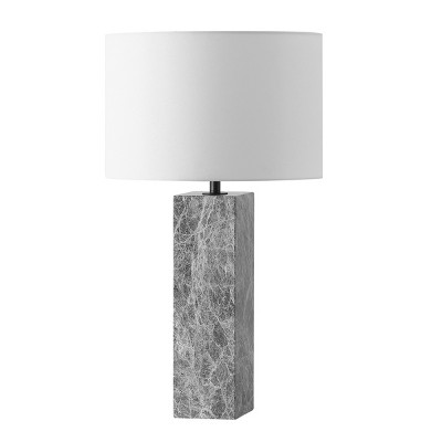 Poloma Square Marble Table Lamp - CTL1074 - Grey/White - Safavieh Couture
