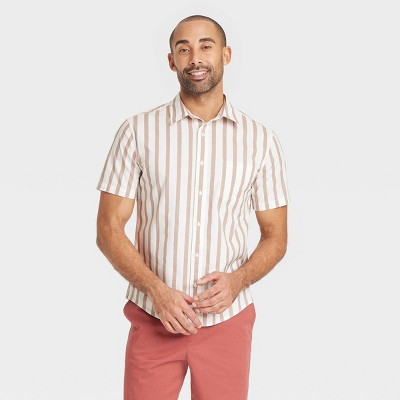 Men's Short Sleeve Poplin Shirt - Goodfellow & Co™ Light Taupe