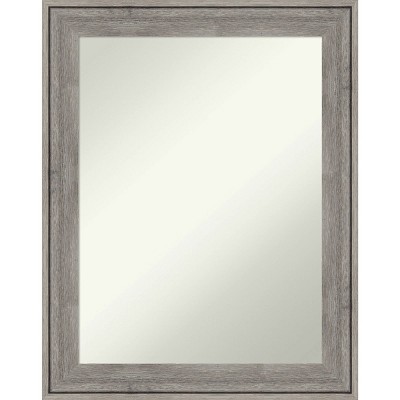 23" x 29" Non-Beveled Regis Barnwood Gray Wood Wall Mirror - Amanti Art: Modern Rectangular Design, Includes Mount Hardware