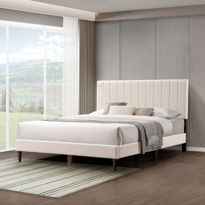 Accent Bed Modern Tufted Upholstered Frame for Bedroom 63" Width Queen - 3irtyhousy