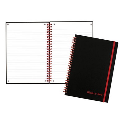 Black n' Red Flexible Cover Twinwire Notebooks, SCRIBZEE Compatible, 1-Subject, Wide/Legal Rule, Black Cover, (70) 8.25 x 5.63 Sheets