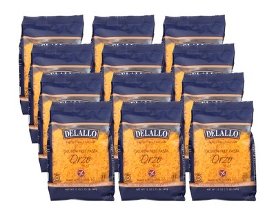 DeLallo Gluten-Free Orzo Pasta - Case of 12/12 oz