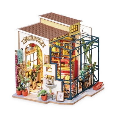 DIY Miniature House Kit Emily's Flower Shop - Hands Craft: Model Building Kit, Art & Craft Activity, Ages 14+